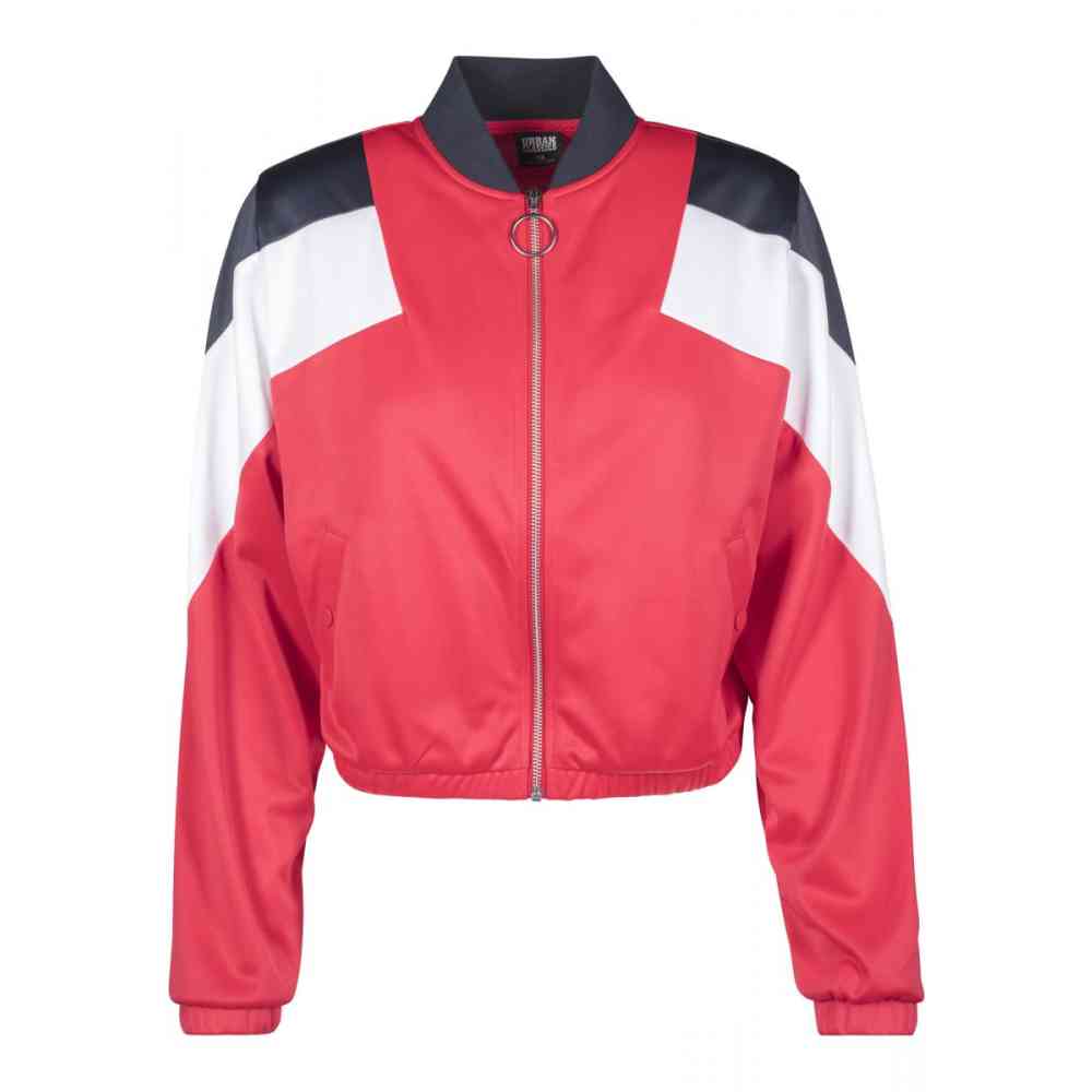 Urban Classics Ladies 3 Tone Track Jacket firered navy Urban Classics Ladies 3 Tone Track Jacket firered navy